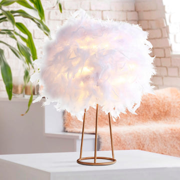 Stork 16" Feather Metal LED Table Lamp - JONATHAN Y